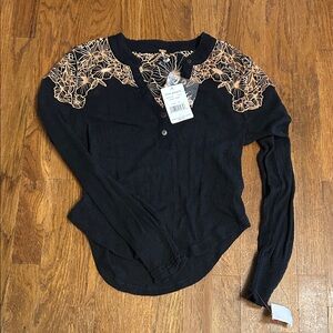 Free people cotton embroidered shirt